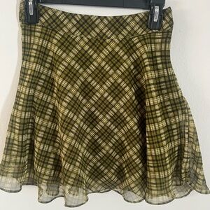 Urban Outfitters Plaid Skater Skirt in Green and black